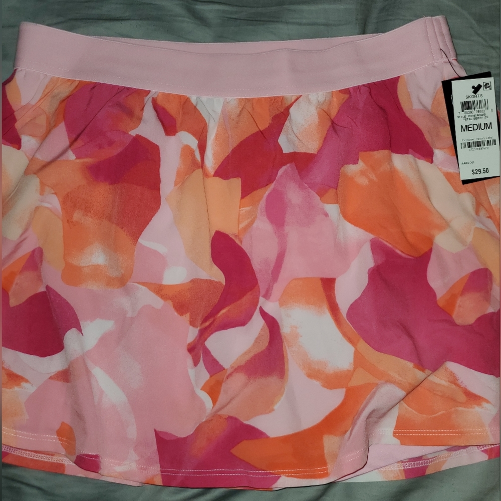 Ideology Pink & Orange Floral-Print Skort